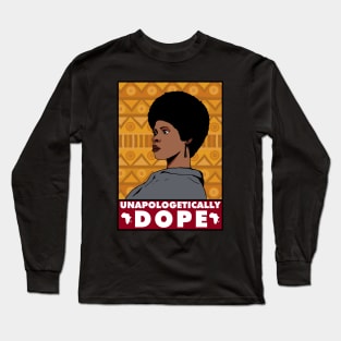 unapologetically dope Afro retro hair vintage african Long Sleeve T-Shirt